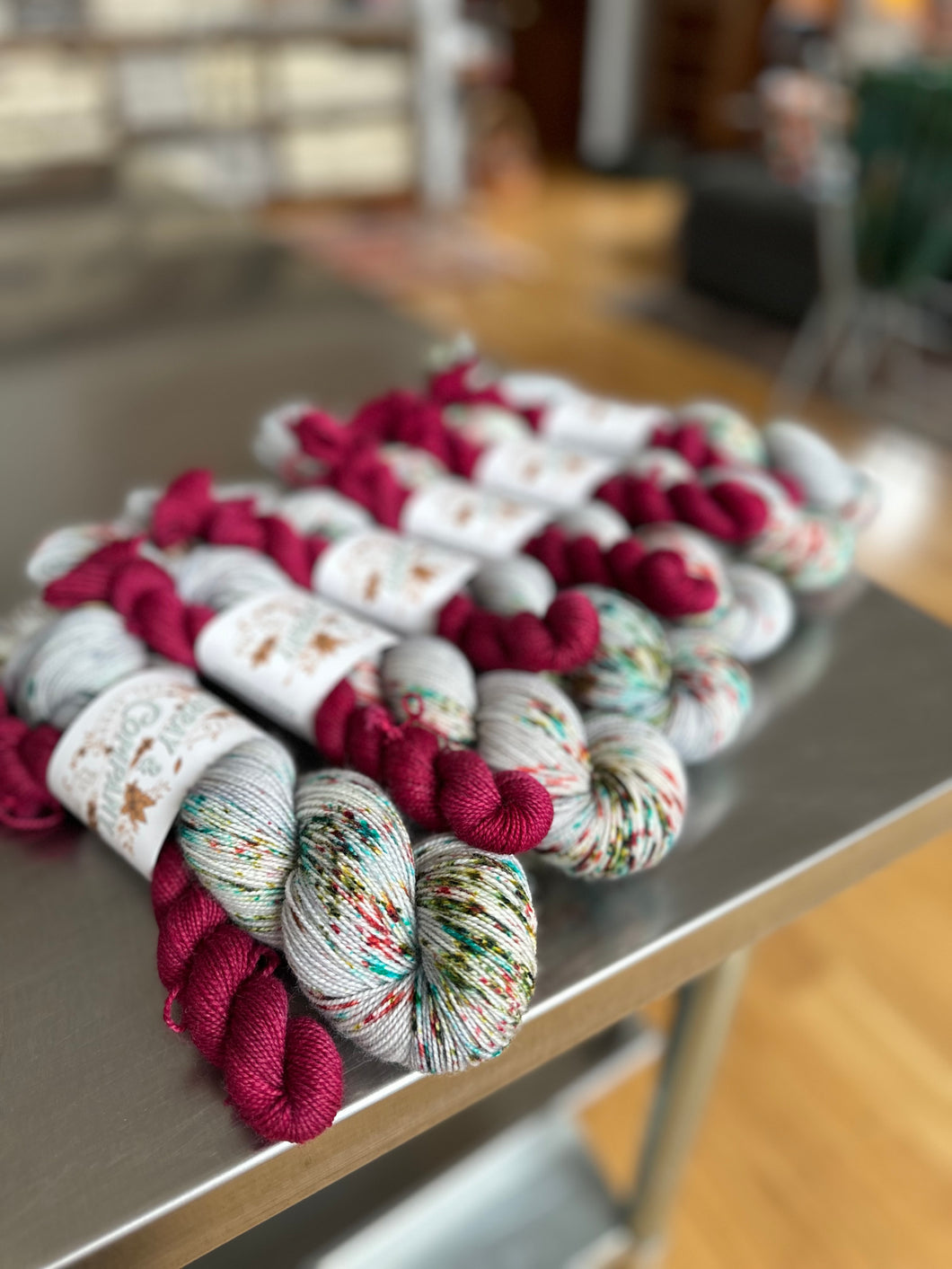 White Christmas Hearty BFL Sock Set