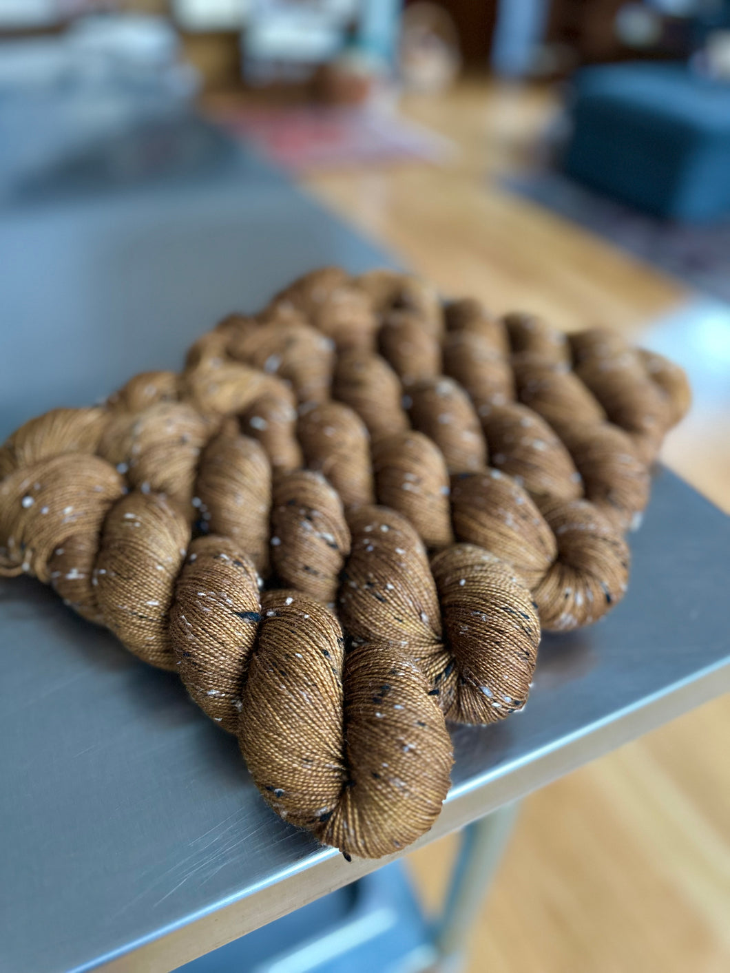 Old Gold BFL Tweed Sock