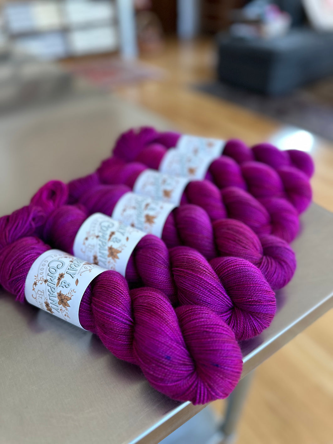 Shiny Brite Pink Hearty BFL Sock