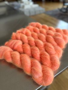 Electric Peach on Wisp Lace Mohair
